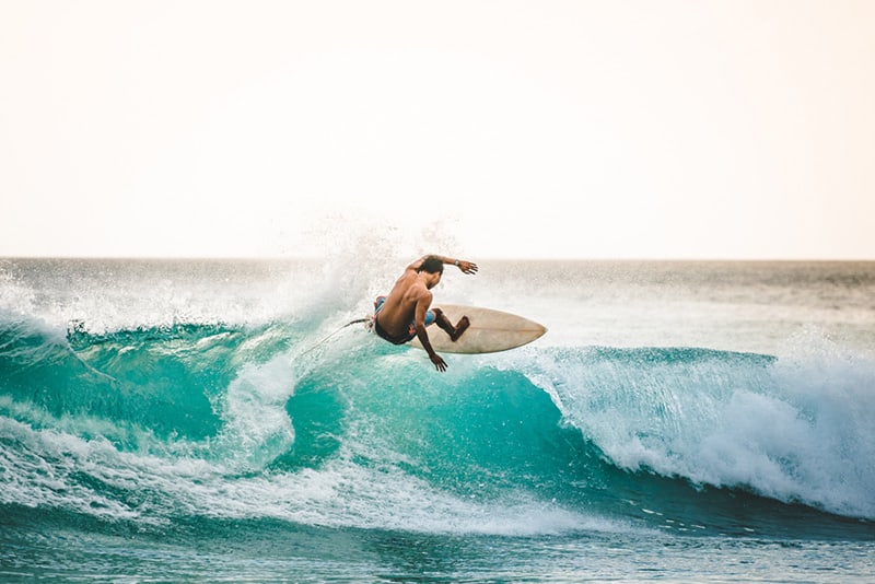 pro surfer riding waves